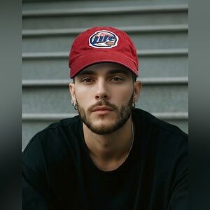 Vintage 2003 Miller Lite Red Baseball Cap Adjustable 100% Cotton